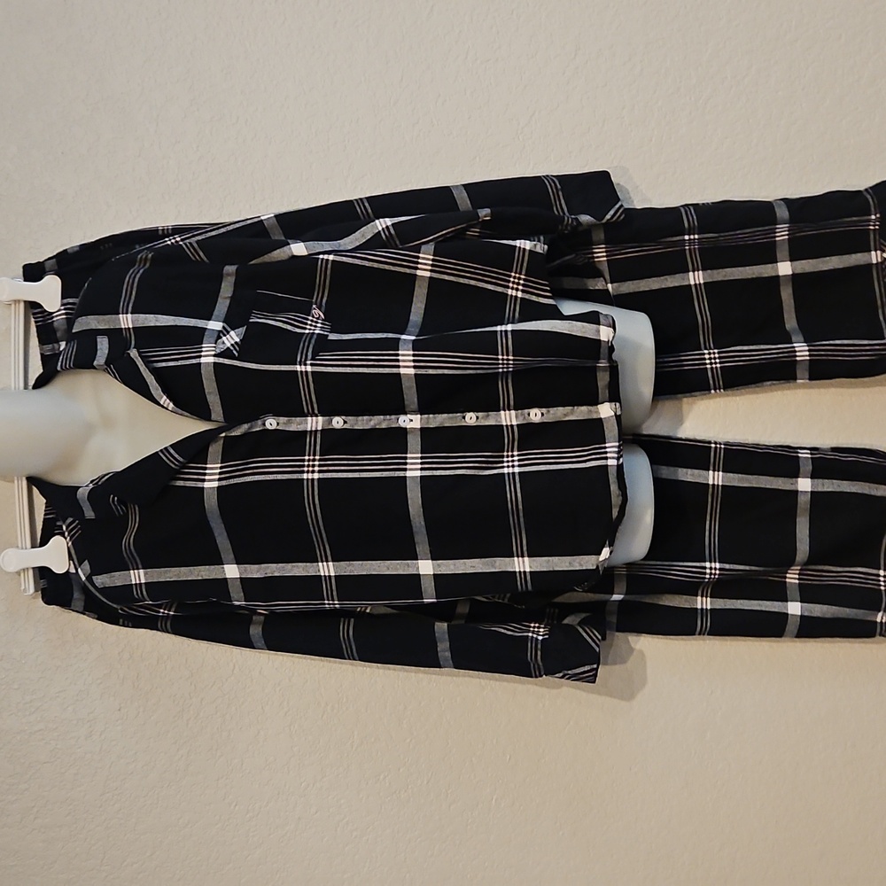 Victoria's Secret | Women's Plaid Black White Pink Loungewear Pajama M